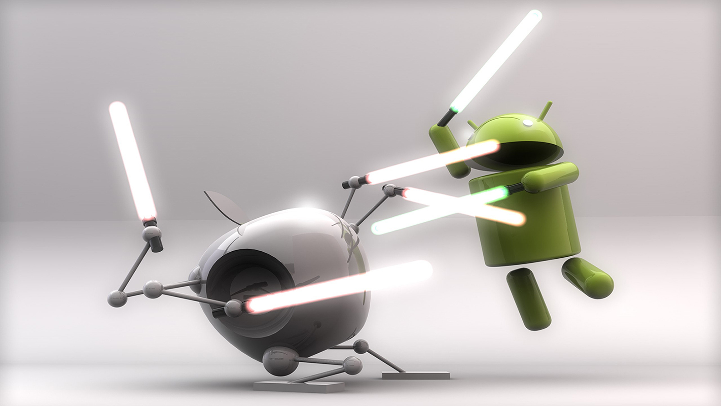 Android fighting Apple